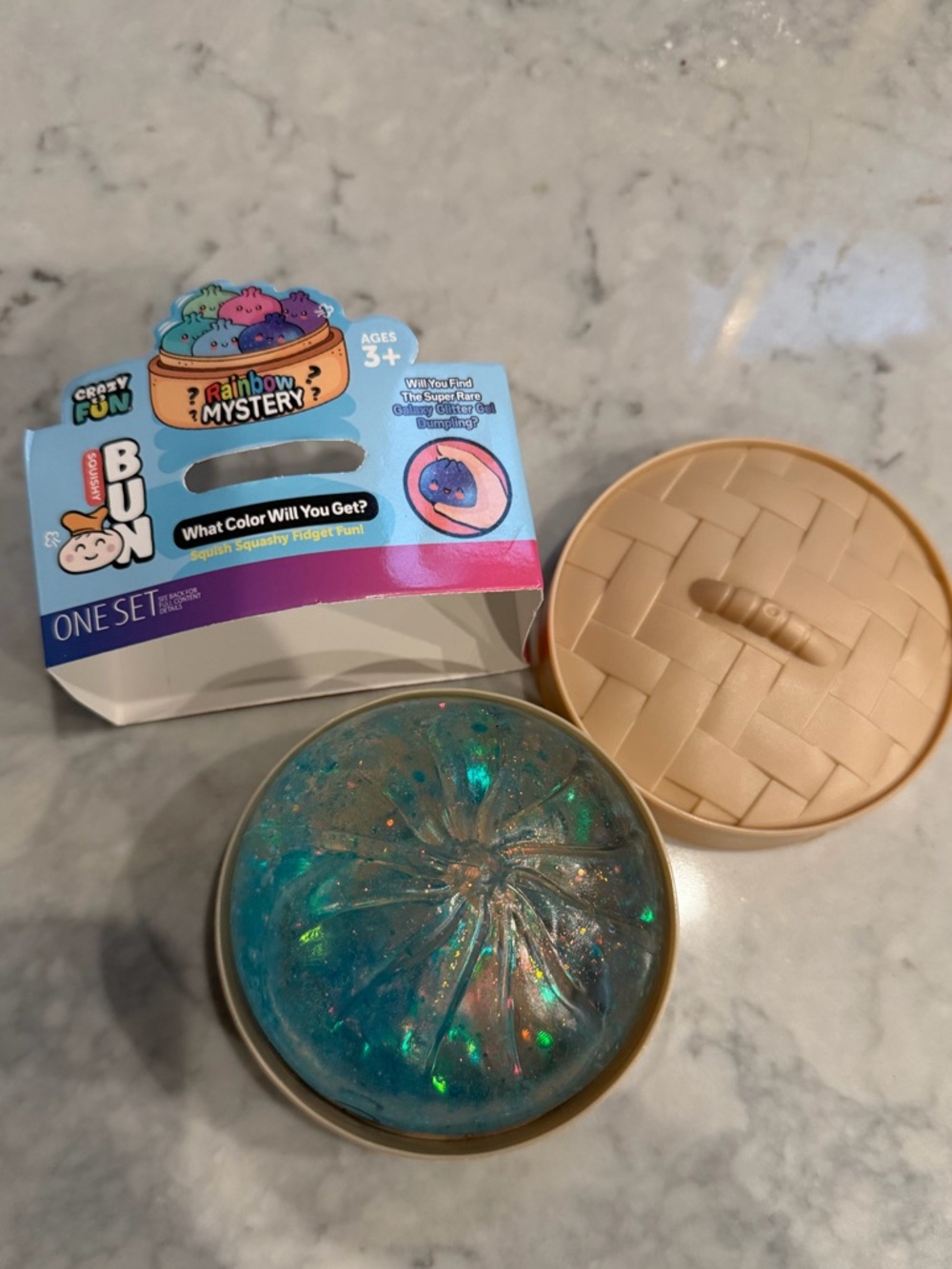 Crazy Fun Authentic Blue Glitter Squishy Dumpling Toy NEW but opened - Picture 2 of 4